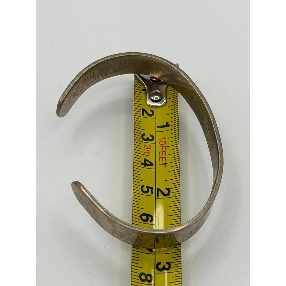USA Troop Bracelet Vintage Metal Arts Group 1991 Made in USA Cuff Bracelet